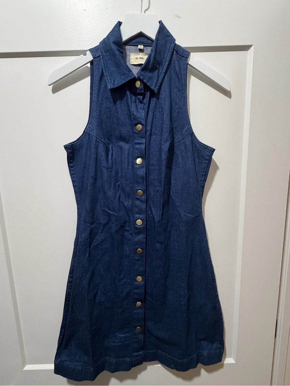 DL1961 Sleeveless Dark Indigo Denim Button Dress